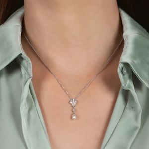Enchanted Disney 1/10 CTTW Diamond and Pearl Ariel Pendant Necklace